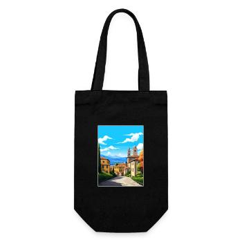 Bergamo Italy Vintage Travel Poster WPA Souvenir - Gift Bag for Bottles - black - Front