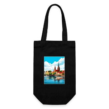 Rostock Germany Vintage Travel Poster WPA Souvenir - Gift Bag for Bottles - black - Front