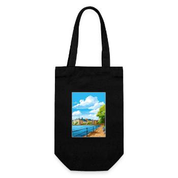Kiel Decoration Germany Vintage Travel Poster WPA - Gift Bag for Bottles - black - Front