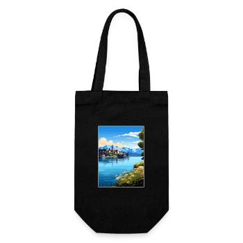 Lac Orta Italie affiche de voyage vintage WPA Souvenir - Sac à bouteille - noir - Devant