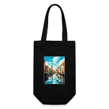 Gdansk Polish Baltic Coast Poland Travel Poster - Gift Bag for Bottles - black - Front