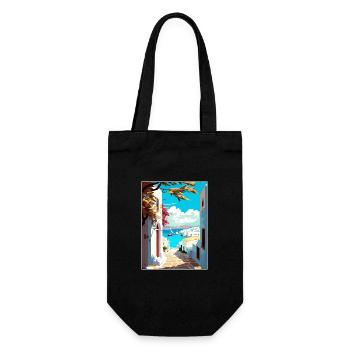 Paros Greece Decoration Vintage Travel Poster WPA - Gift Bag for Bottles - black - Front