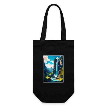 Trummelbach Falls Switzerland Travel Poster - Gift Bag for Bottles - black - Front