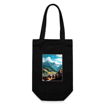 Sion Schweiz Vintage Reiseposter Souvenir - Geschenkbeutel für Flaschen - Schwarz - Vorne