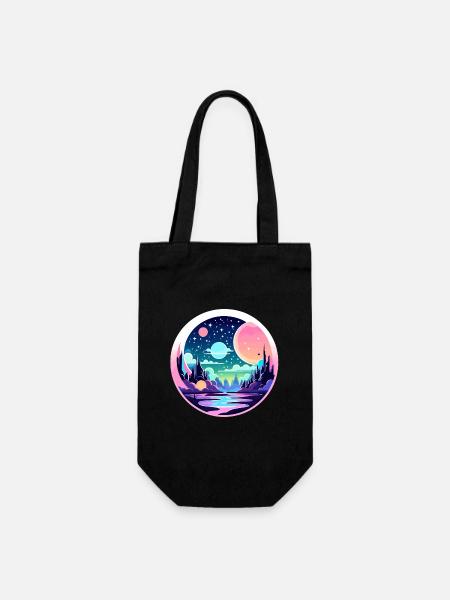 Illustration de paysage de lune - Sac à bouteille - noir