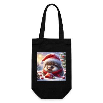 Christmas Hedgehog - Gift Bag for Bottles - black - Front