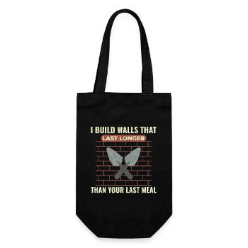 Bricklayer Masonry Construction Job Wall Builder - Gift Bag for Bottles - black - Front