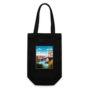 Bristol England Bridge Vintage Travel Poster WPA - Gift Bag for Bottles - black - Front