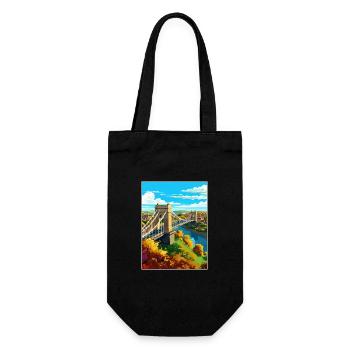 Bristol England Bridge Vintage Travel Poster WPA - Gift Bag for Bottles - black - Front