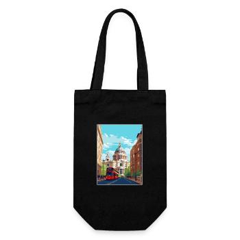 St Paul S Cathedral London England Travel Poster - Gift Bag for Bottles - black - Front