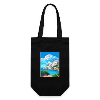 Ibiza Spanien Vintage Reiseposter WPA Souvenir - Geschenkbeutel für Flaschen - Schwarz - Vorne