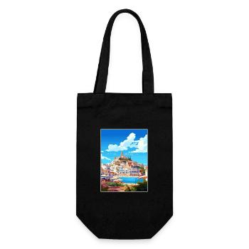 Ibiza Spanien Vintage Reiseposter WPA Souvenir - Geschenkbeutel für Flaschen - Schwarz - Vorne