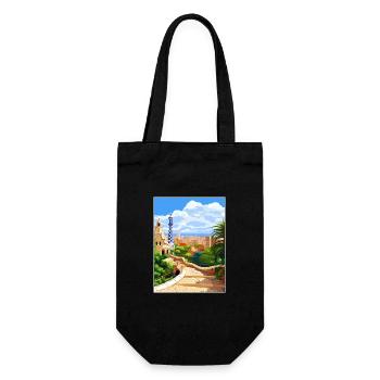 Barcelona Spain Vintage Travel Poster WPA Souvenir - Gift Bag for Bottles - black - Front
