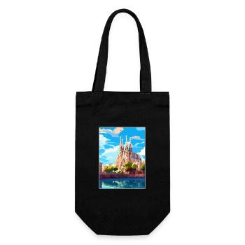Barcelona Spain Vintage Travel Poster WPA Souvenir - Gift Bag for Bottles - black - Front