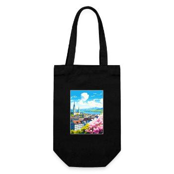 Zurich Suisse Vintage voyage affiche Souvenir - Sac à bouteille - noir - Devant