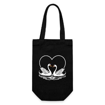Swan Valentine's Day Illustration - Gift Bag for Bottles - black - Front