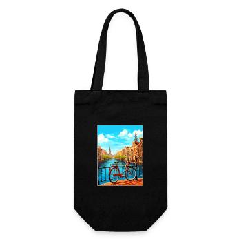 Amsterdam Netherlands Vintage Travel Poster WPA - Gift Bag for Bottles - black - Front