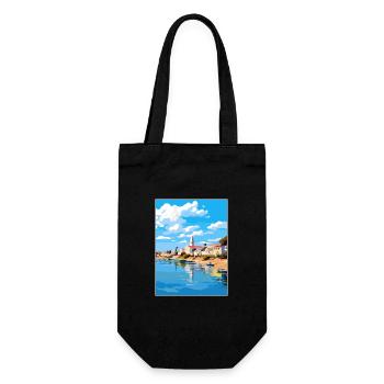 Tavira Portugal Vintage Reiseposter WPA Souvenir - Geschenkbeutel für Flaschen - Schwarz - Vorne
