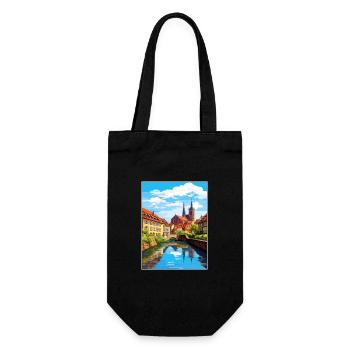 Nuremberg Decoration Germany Vintage Travel Poster - Gift Bag for Bottles - black - Front