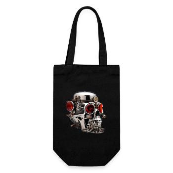 Silver skull with red eyes - Gift Bag for Bottles - black - Front