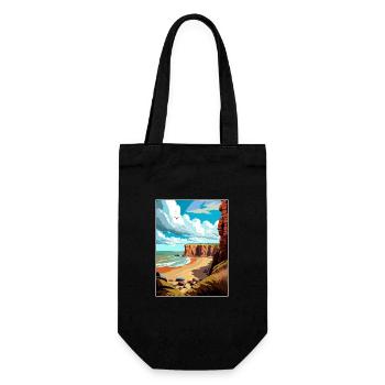 Hunstanton Cliffs England Vintage Reiseposter - Geschenkbeutel für Flaschen - Schwarz - Vorne
