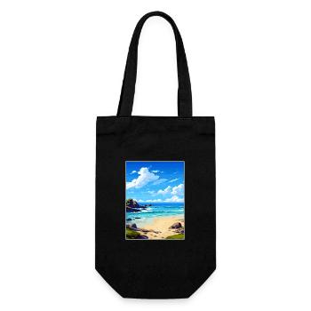 Porthcurno Beach Cornwall Vintage Reiseposter - Geschenkbeutel für Flaschen - Schwarz - Vorne