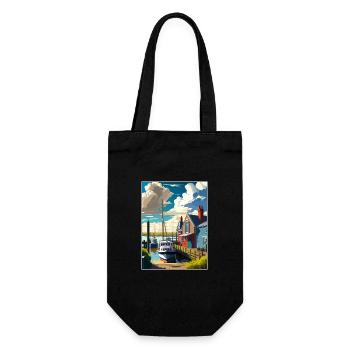 Whitstable Harbour England Vintage Reiseposter - Geschenkbeutel für Flaschen - Schwarz - Vorne