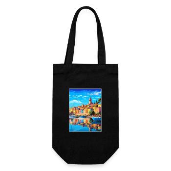 La Spezia Italien Vintage Reiseposter WPA Souvenir - Geschenkbeutel für Flaschen - Schwarz - Vorne