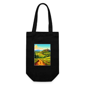 Tuscany Italy Decoration Vintage Travel Poster WPA - Gift Bag for Bottles - black - Front