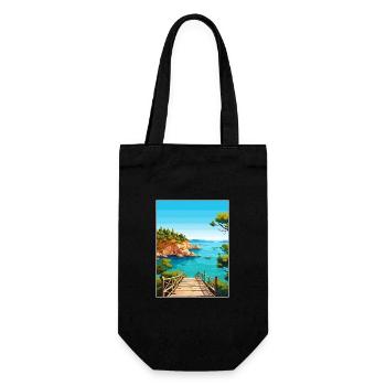 Cameo Island Athens Greece Vintage Travel Poster - Gift Bag for Bottles - black - Front
