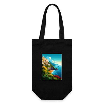 Amalfi Italie Décoration Vintage Voyage Affiche WPA - Sac à bouteille - noir - Devant
