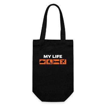 Arbeit Statement Job Arbeiter Karriere Workaholic - Geschenkbeutel für Flaschen - Schwarz - Vorne