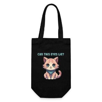 Chat mignon avec de grands yeux et un bandana - Sac à bouteille - noir - Devant