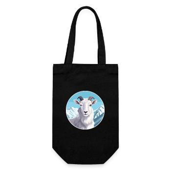 Goat Watercolor Cartoon Kawaii Pet Animal Colorful - Gift Bag for Bottles - black - Front