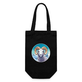 Ram Watercolor Cartoon Kawaii Pet Animal Colorful - Gift Bag for Bottles - black - Front