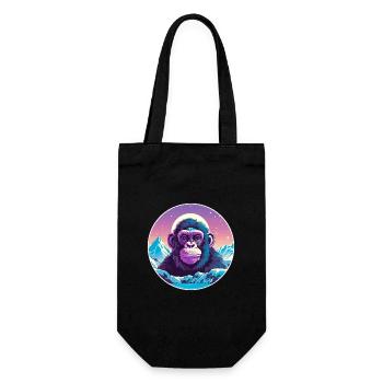 Chimpanzé aquarelle dessin animé kawaii animal de compagnie Co - Sac à bouteille - noir - Devant