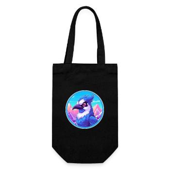 Blue Jay Watercolor Cartoon Kawaii Pet Animal Colo - Gift Bag for Bottles - black - Front