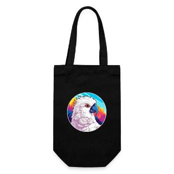 Cacatoès aquarelle dessin animé kawaii animal de compagnie animal Colo - Sac à bouteille - noir - Devant