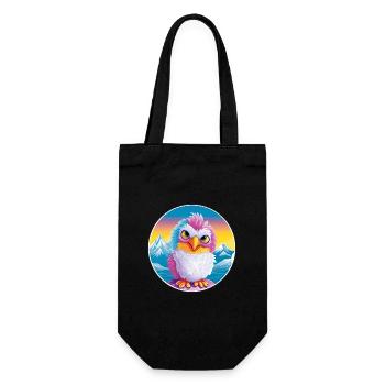 Chicken Watercolor Cartoon Kawaii Pet Animal Color - Gift Bag for Bottles - black - Front