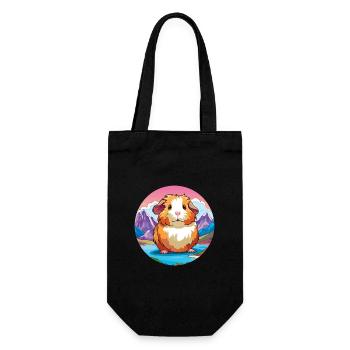 Cochon d’Inde aquarelle dessin animé Kawaii Pet Animal Co - Sac à bouteille - noir - Devant