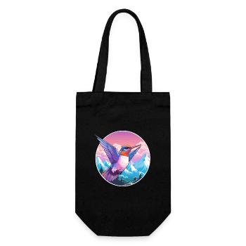 Colibri Aquarelle Dessin Animé Kawaii Animal De Compagnie C - Sac à bouteille - noir - Devant