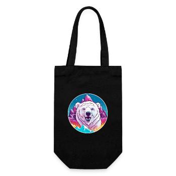 Ours polaire aquarelle dessin animé Kawaii animal de compagnie Co - Sac à bouteille - noir - Devant