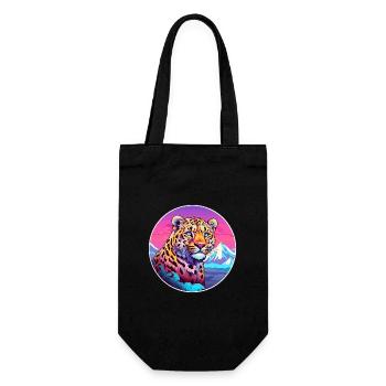 Leopard Watercolor Cartoon Kawaii Pet Animal Color - Gift Bag for Bottles - black - Front