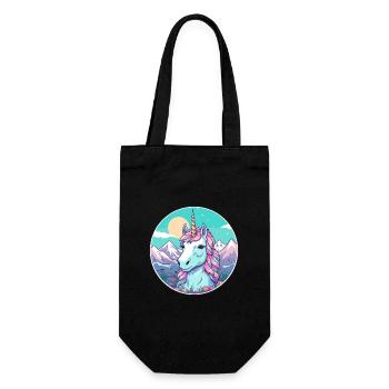 Unicorn Watercolor Cartoon Kawaii Pet Animal Color - Gift Bag for Bottles - black - Front