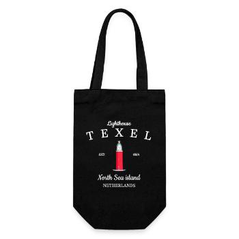 Leuchtturm auf Texel, Niederlande, Handzeichnung - Geschenkbeutel für Flaschen - Schwarz - Vorne