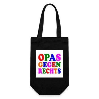 Opas gegen rechts - Geschenkbeutel für Flaschen - Schwarz - Vorne