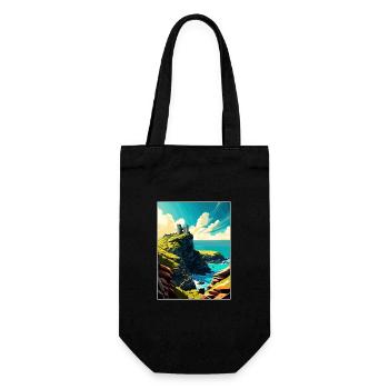 Tintagel Castle England Vintage Travel Poster WPA - Gift Bag for Bottles - black - Front