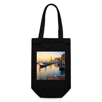 Venedig - Geschenkbeutel für Flaschen - Schwarz - Vorne