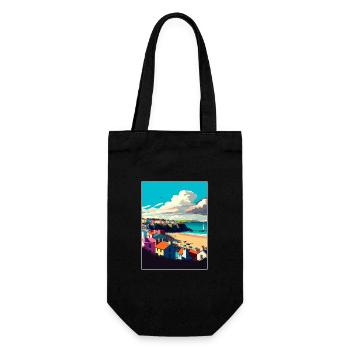 Tenby Seascape Wales Vintage Travel Poster WPA Art - Gift Bag for Bottles - black - Front