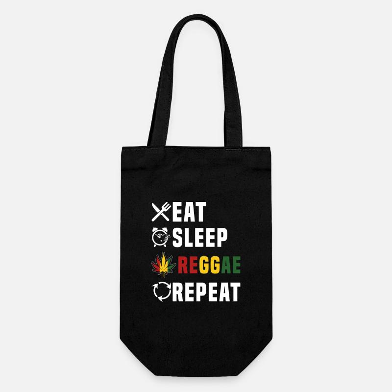 eat sleep reggae repeat - Geschenkbeutel für Flaschen - Schwarz